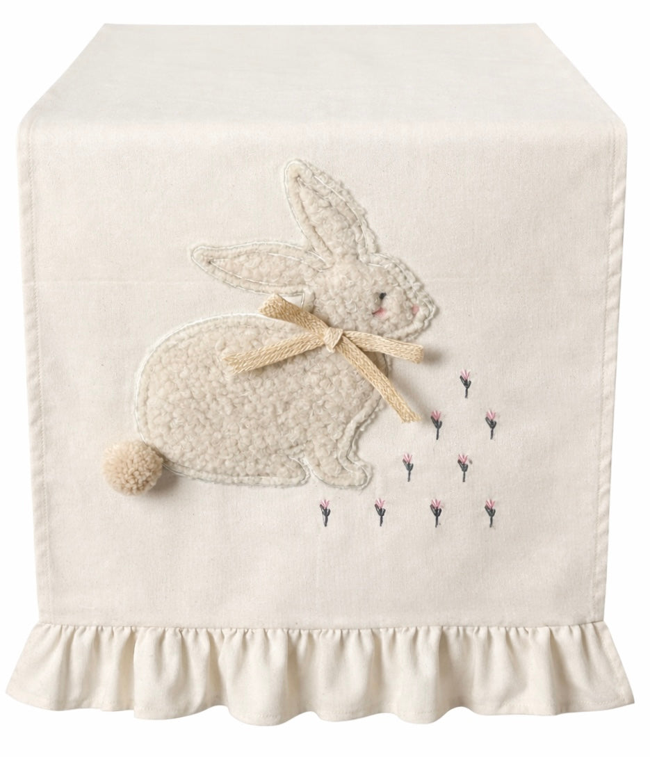 runner con ricamo Little Joy panna