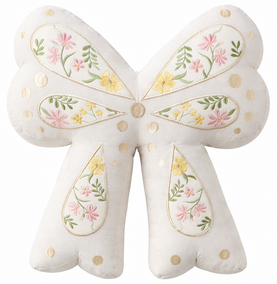 cuscino ricamato Mademoiselle panna