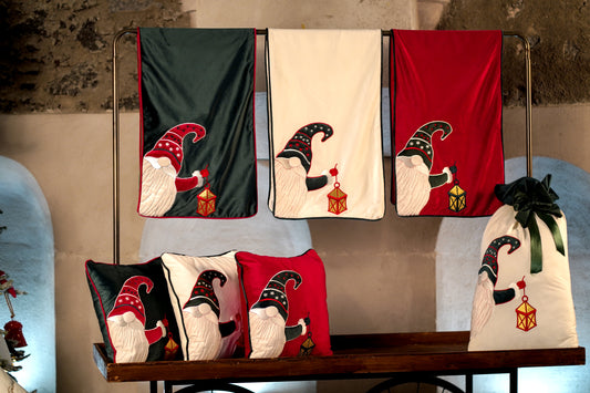 Runner in velluto Petit Noël , rosso