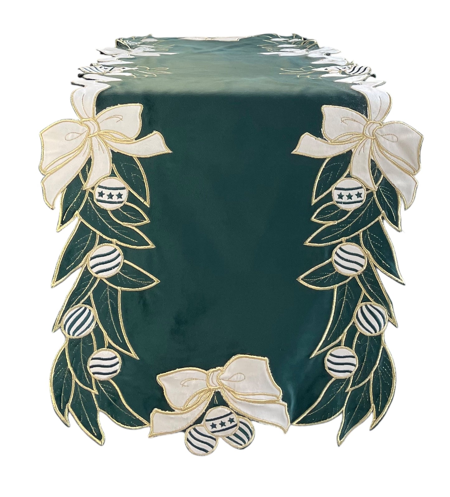 runner in velluto verde Jolie