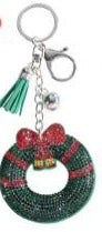 portachiavi con charm natalizio - ghirlanda