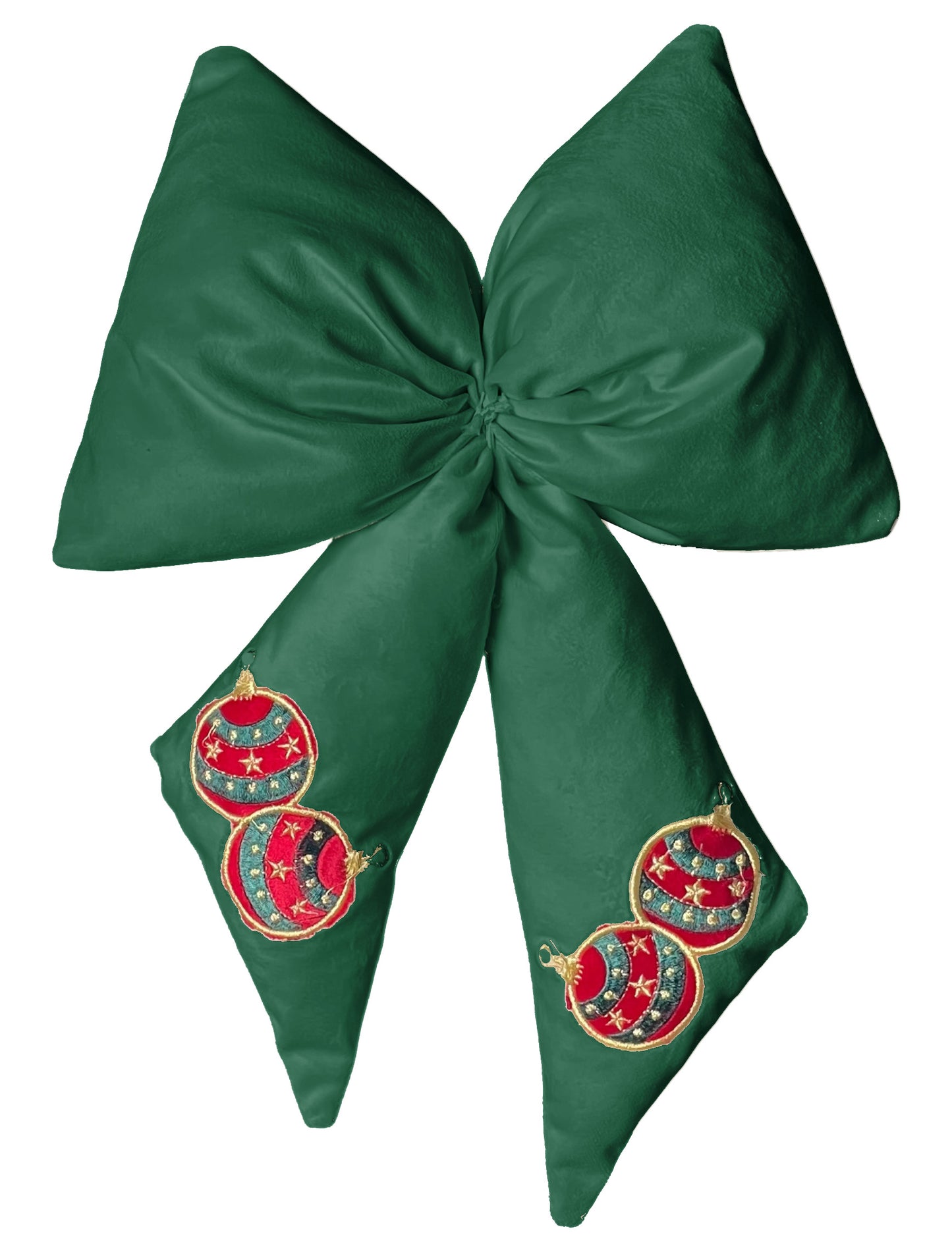 fiocco in velluto cirque de Noël -verde con sfere