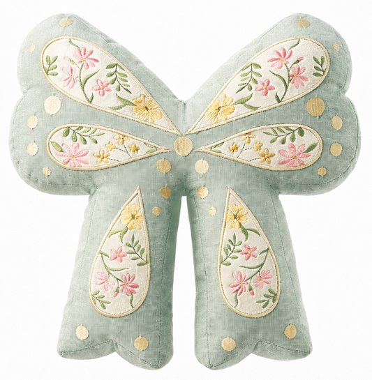 cuscino ricamato Mademoiselle verde