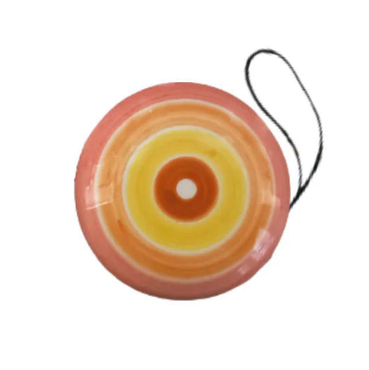YoYo in ceramica con decoro fasce arancio