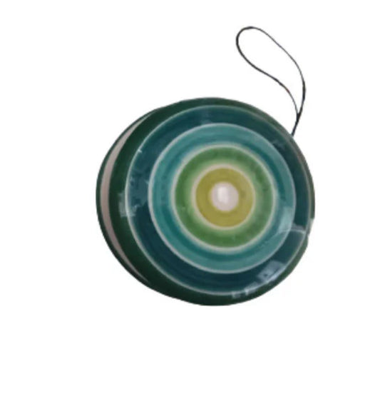 YoYo in ceramica con decoro fasce verdi