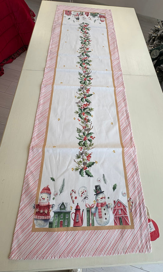 Runner Vintage in cotone stampato