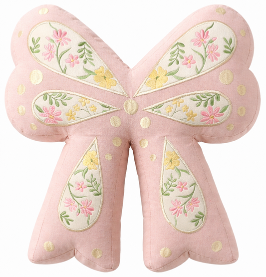 cuscino ricamato Mademoiselle rosa