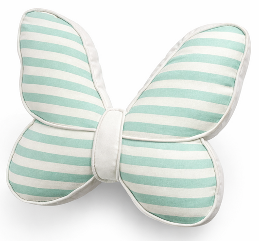 cuscino a righe Encanto verde/bianco