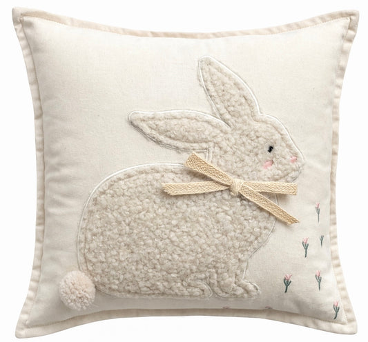 cuscino ricamato Little Joy panna