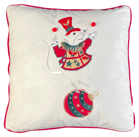 cuscino in velluto cirque de Noël panna- topino su sfera