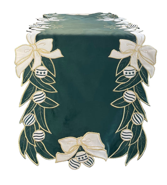 runner in velluto verde Jolie