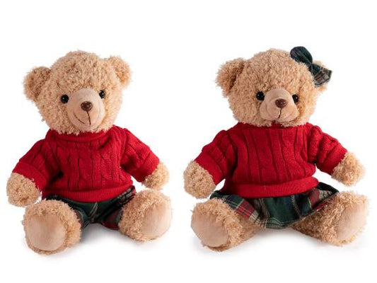 orsetto in peluche con abiti natalizi - femmina