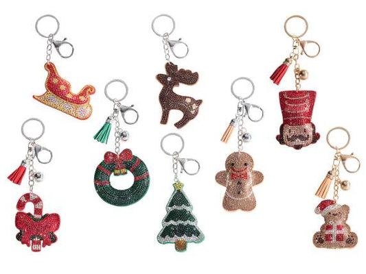 portachiavi con charm natalizio- albero di Natale