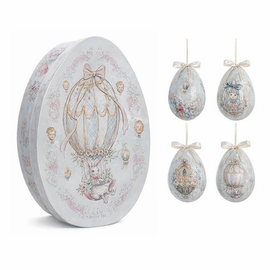Blanc Mariclo' Set 8 uova decorative pasquali in scatola regalo